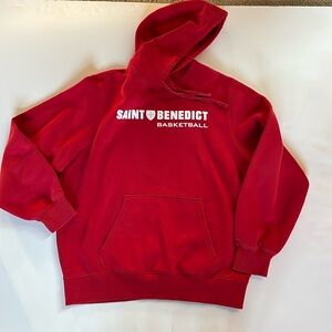 Red Hoodie Sweatshirt College of St. Benedict Bennie Ben Basketball Large